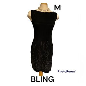 SPICE CLOTHING Dress Bling Sz M Sleeveless Modest Front Low Back SO Pretty